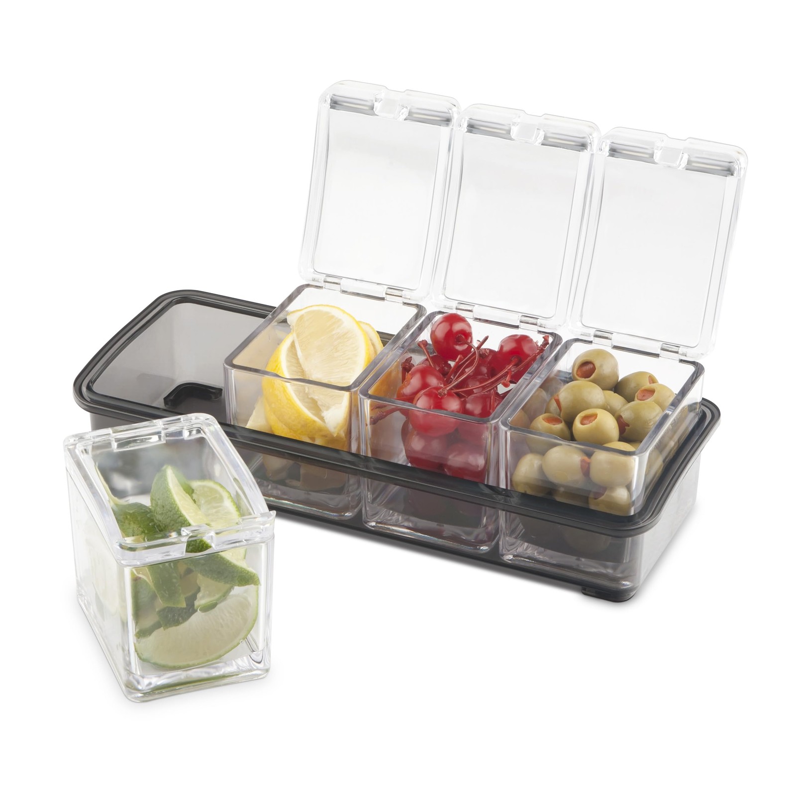 Final Touch 5 Piece Garnish Bar Caddy – Keep Ingredients Organized and Sanita…