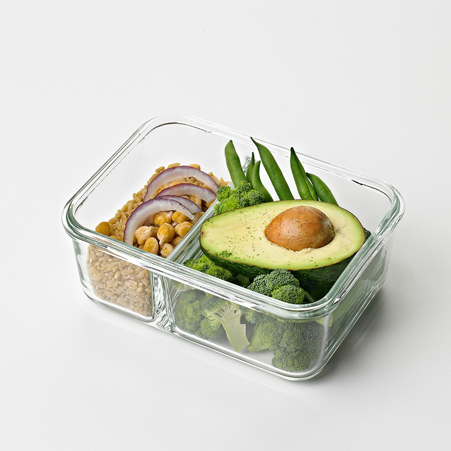 Glasslock Duo 5 Pc Clear Glass Divided Food Storage Containers (Open Box)