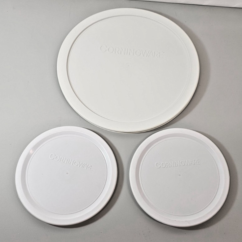Corning Ware Plastic Replacement Lids 7403 & (2) 16 Lot of 3