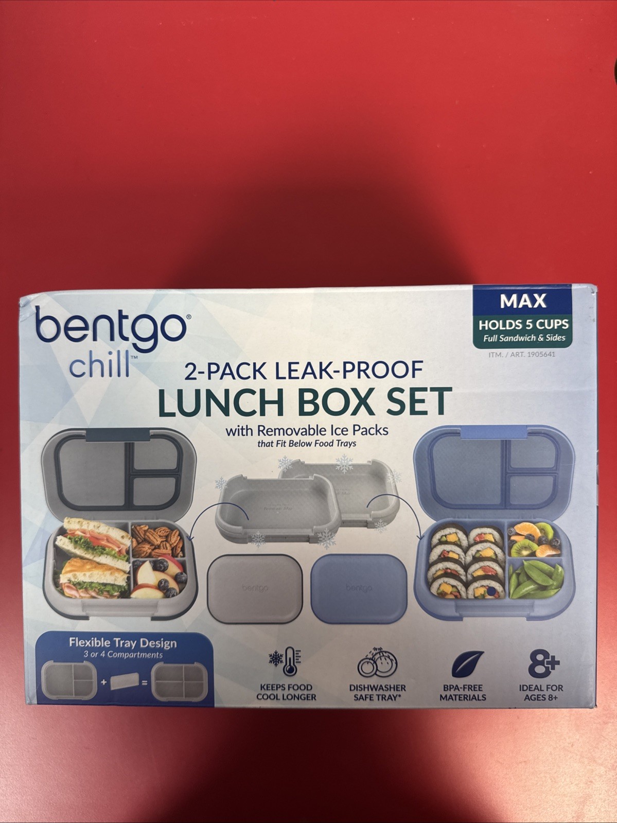 Bentgo 8-Piece Leak-Proof Glass Food Storage Set Plastic Lids Reusable BPA-Free