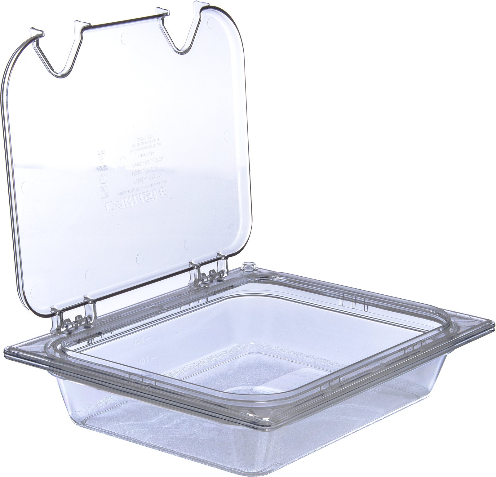 10220B07 1/2 Size Food Pan Polycarbonate 2.5 Inch Deep Clear Catering Prep