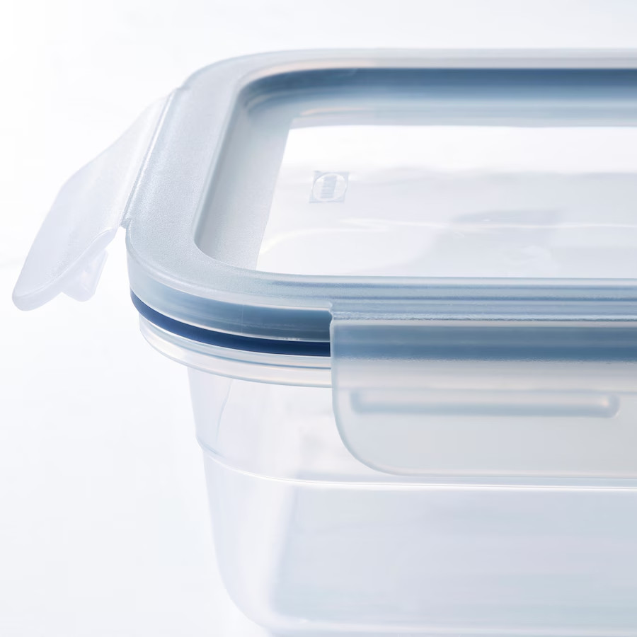 New IKEA 365 Food container with lid, rectangular/plastic, 34oz, microwave safe