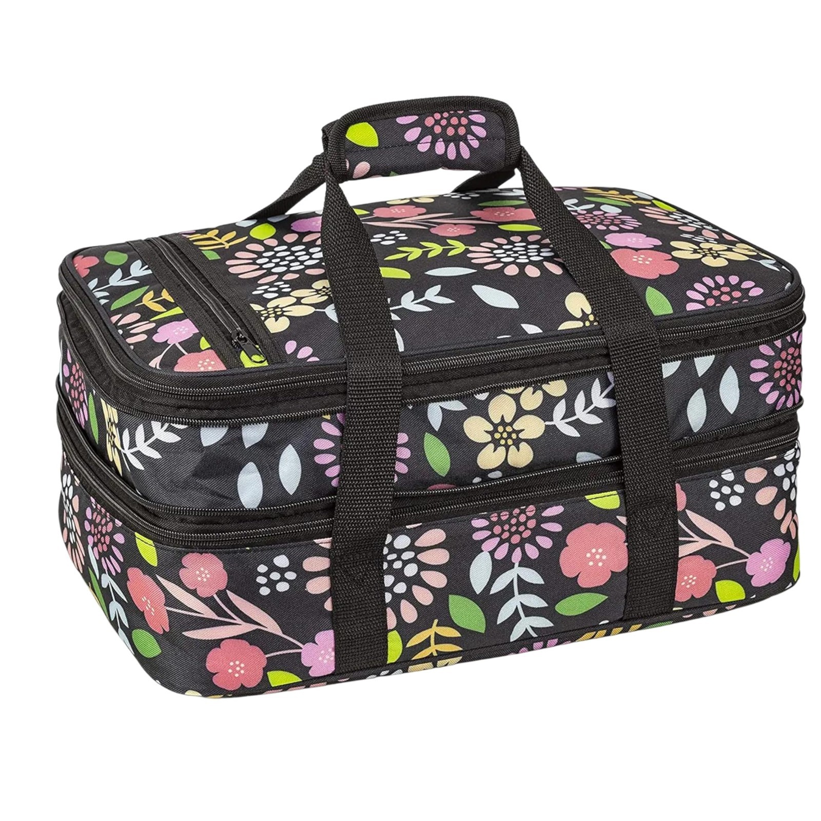 Insulated Casserole Carrier – 16″x11″x8″ Expandable Food Travel Bag for Hot/Cold