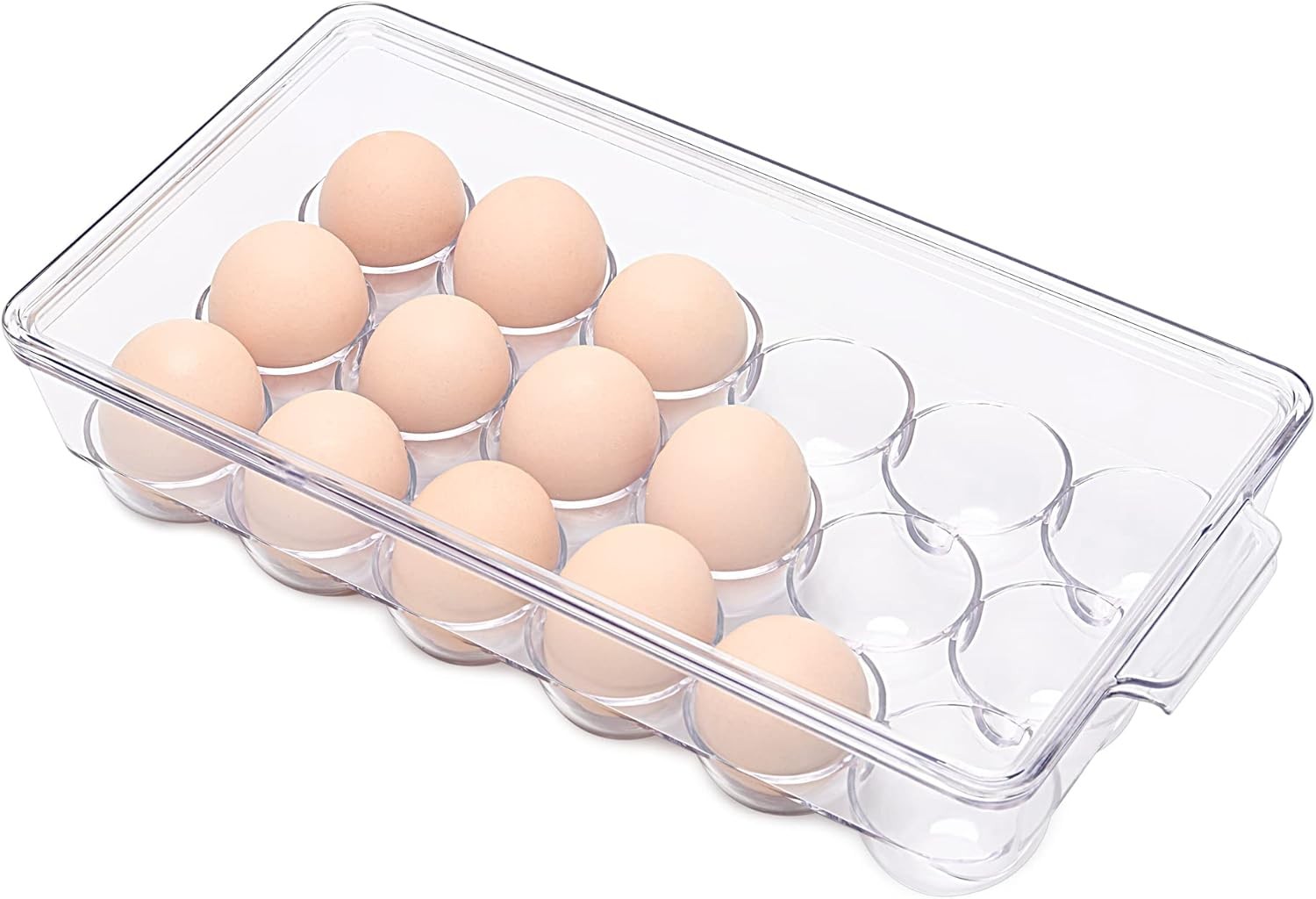 12 Eggs Holder for Refrigerator, Clear Egg Container for Fridge, Kitchen