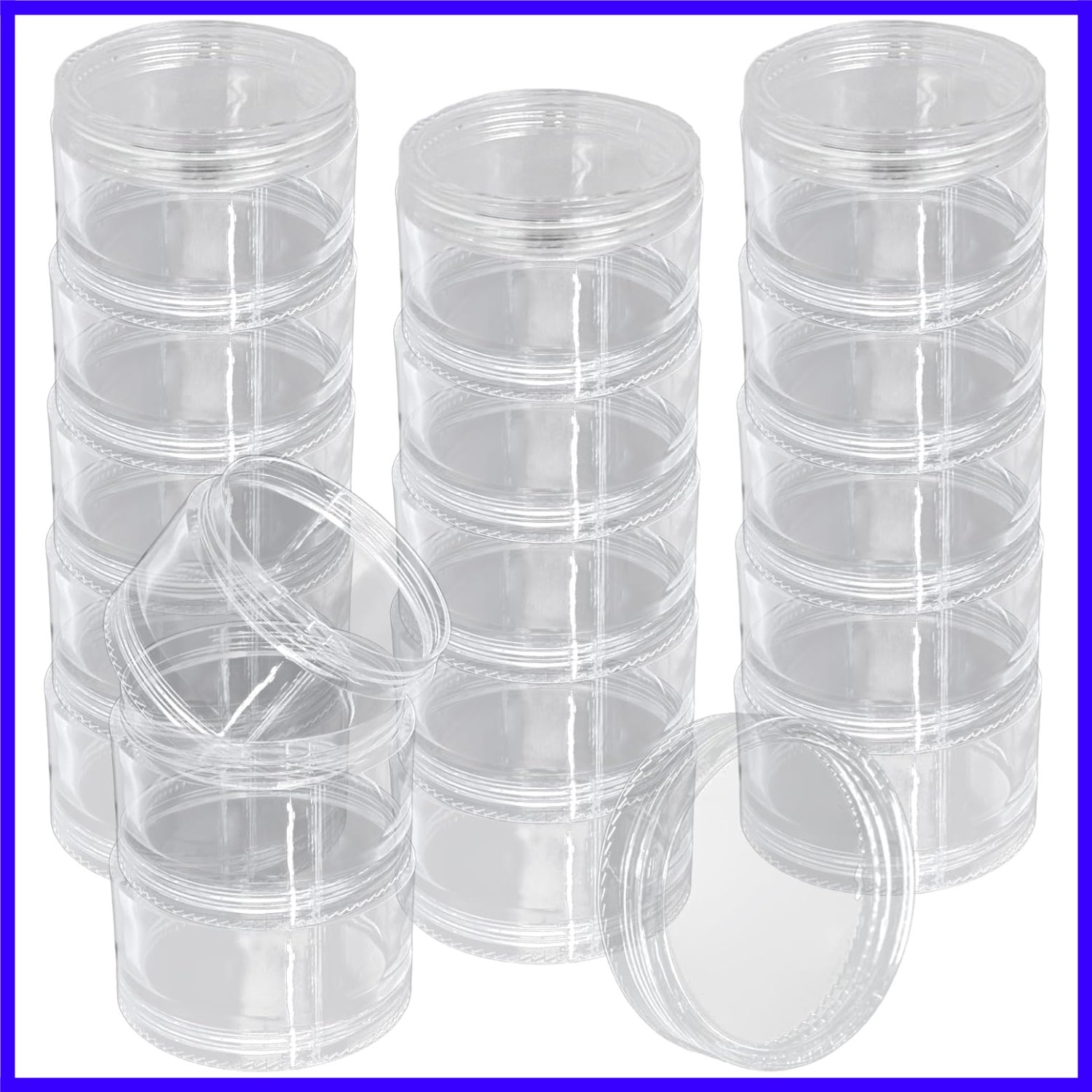 4 Sets Stackable Clear Plastic Containers with Screw Lids – 30ML 5-Layer Orga…