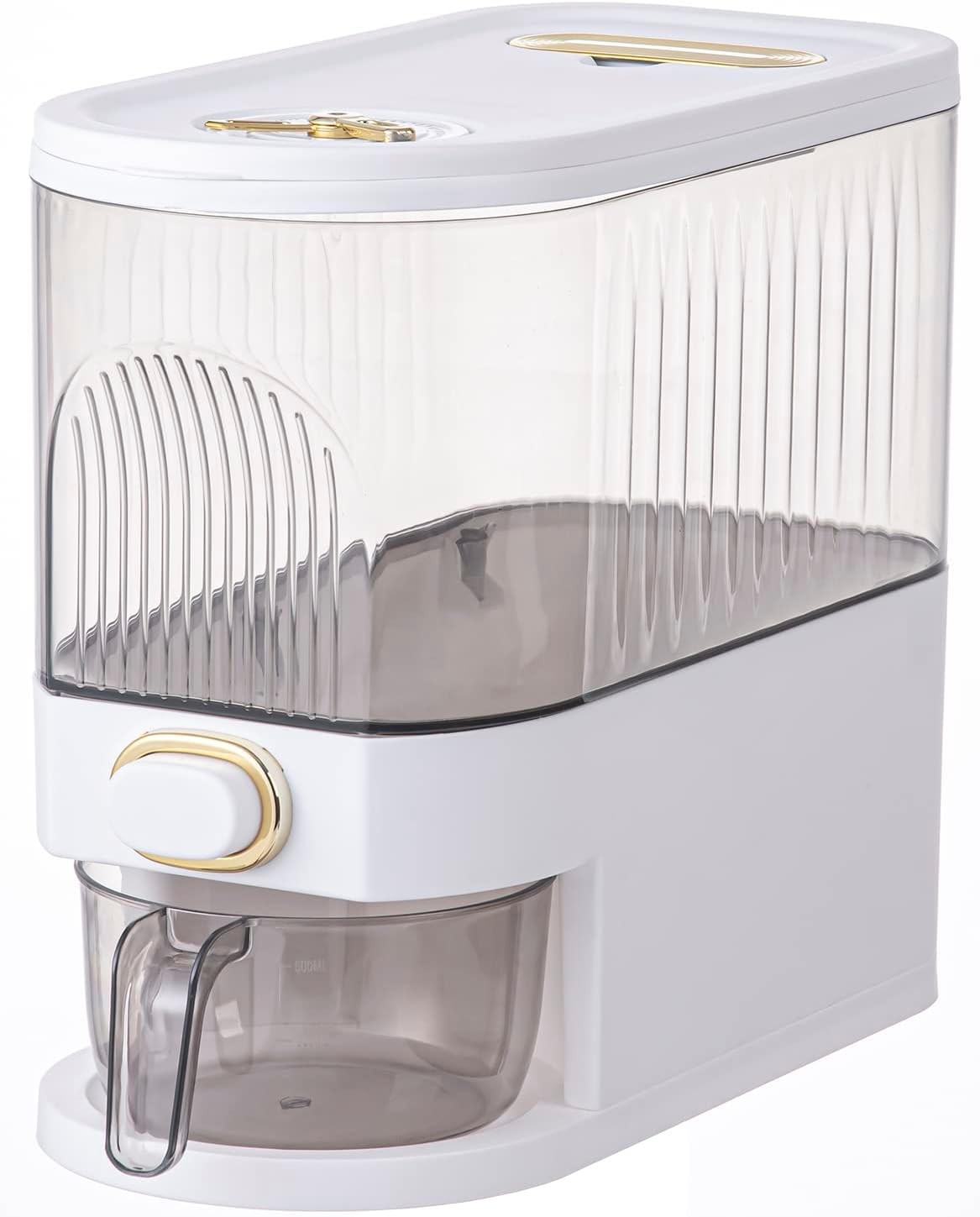 Clear 11Lbs Rice Dispenser, Large Grain Container Storage with Lid, Measuring…