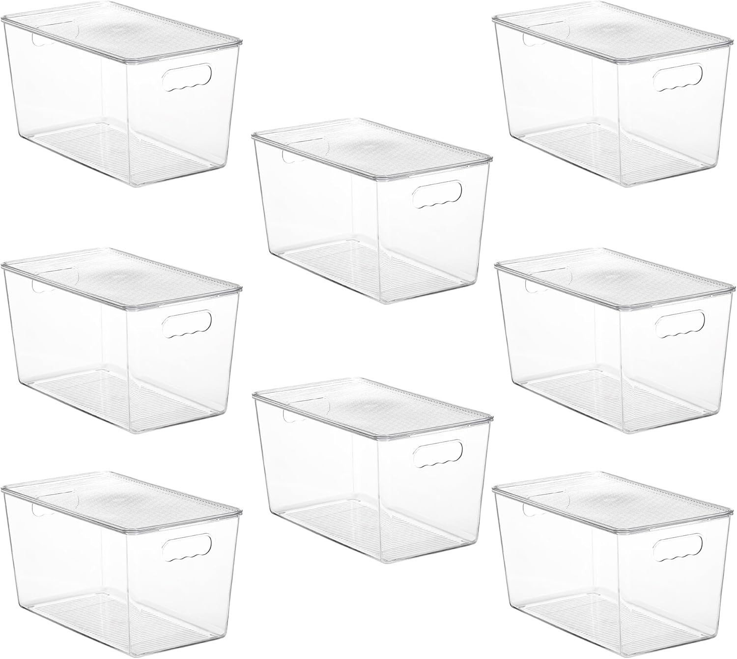 8 Pack Clear Stackable Storage Bins with Lids,XLarge Plastic Containers with …