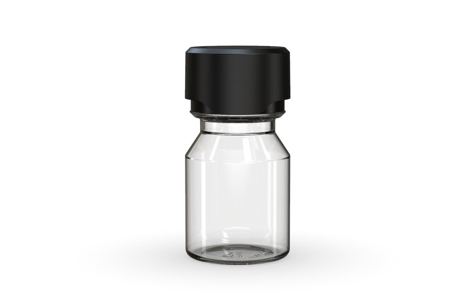 CHUBBY GORILLA 30ML STUBBY AVIATOR SHOT BOTTLES (5pack) CLEAR BOTTLE/BLACK LID