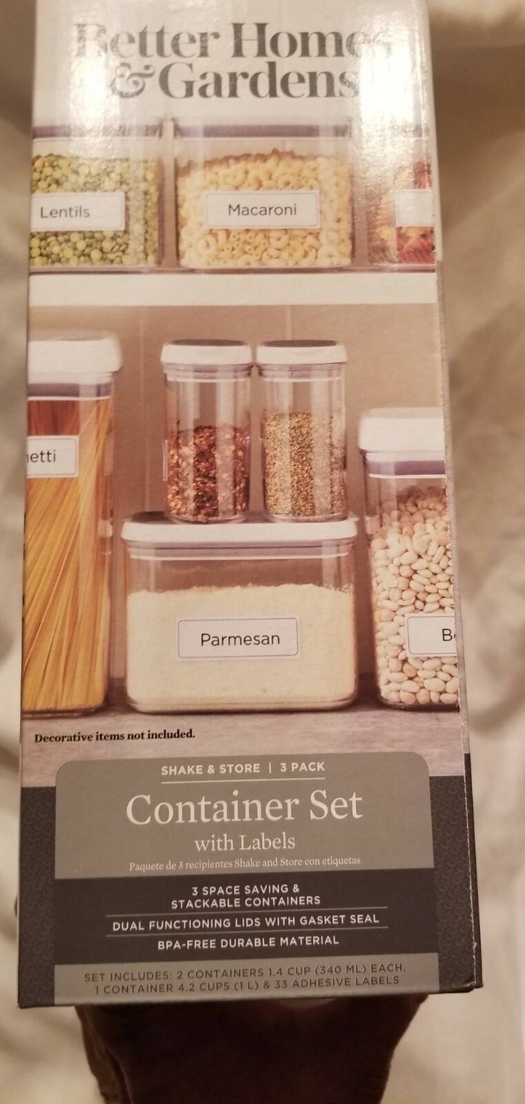 Better Homes And Gardens 3 Piece Plastic Canister Set NEW