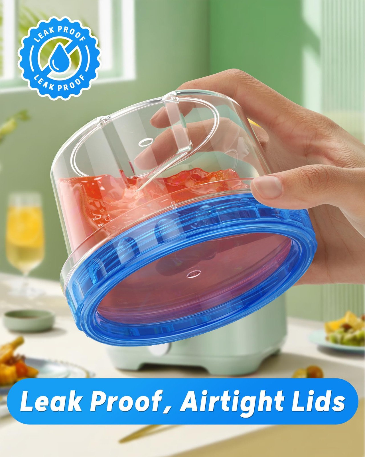 6 Pack 17oz Freezer Storage Containers with Twist Top Lids BPA Free