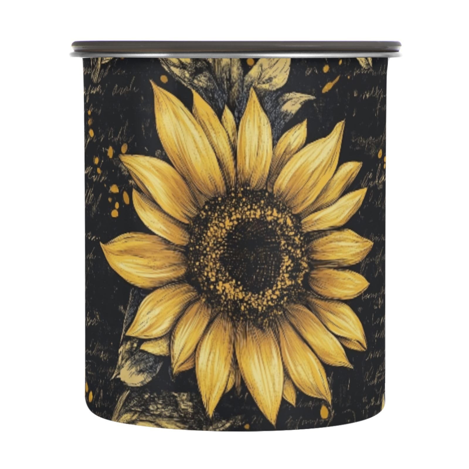 ALAZA Sunflower Vintage Airtight Coffee Bean Canister 900ml, Multicolor1