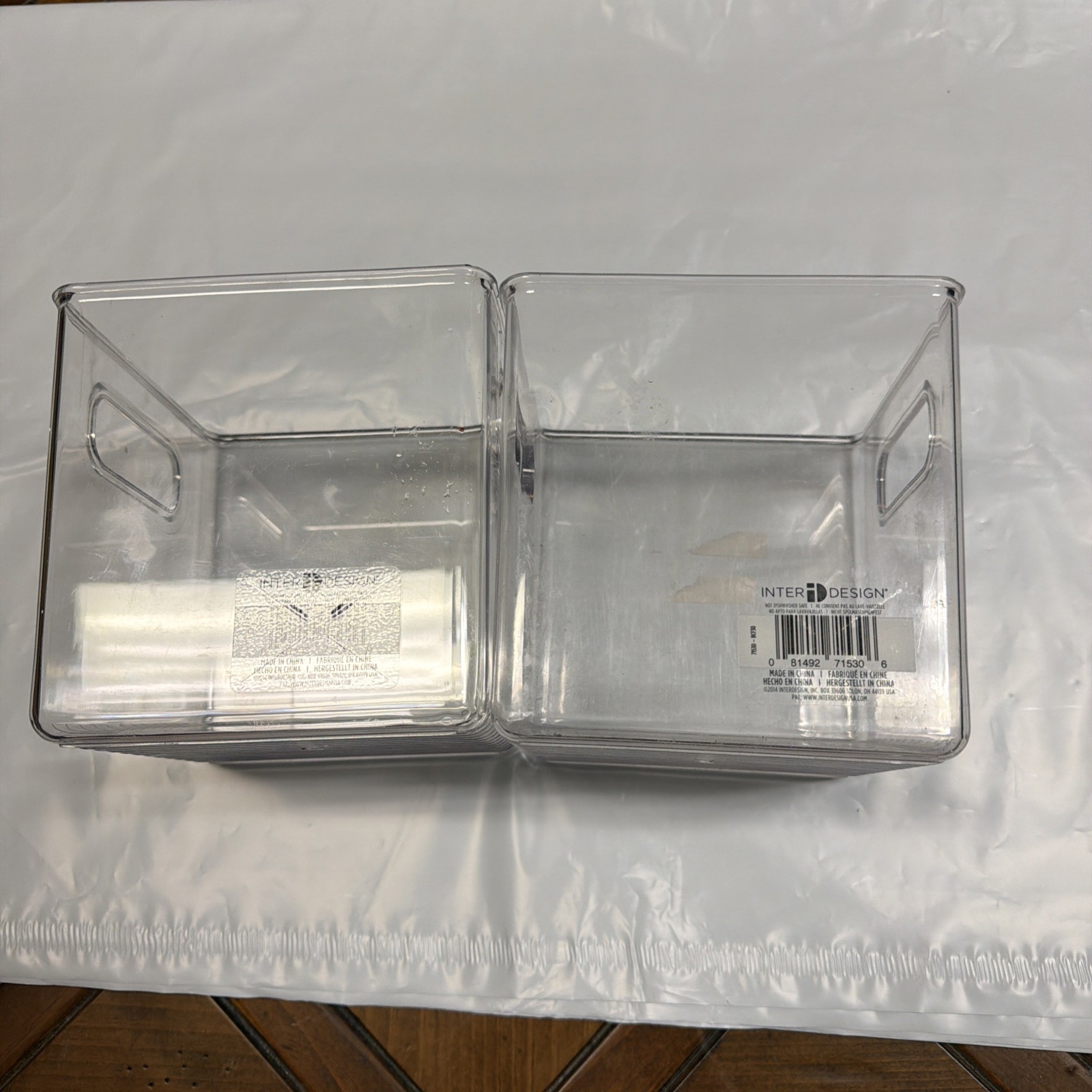 iDesign BPA-Free 6” Plastic Deep Kitchen Storage Bin with Handles (2 Pack)
