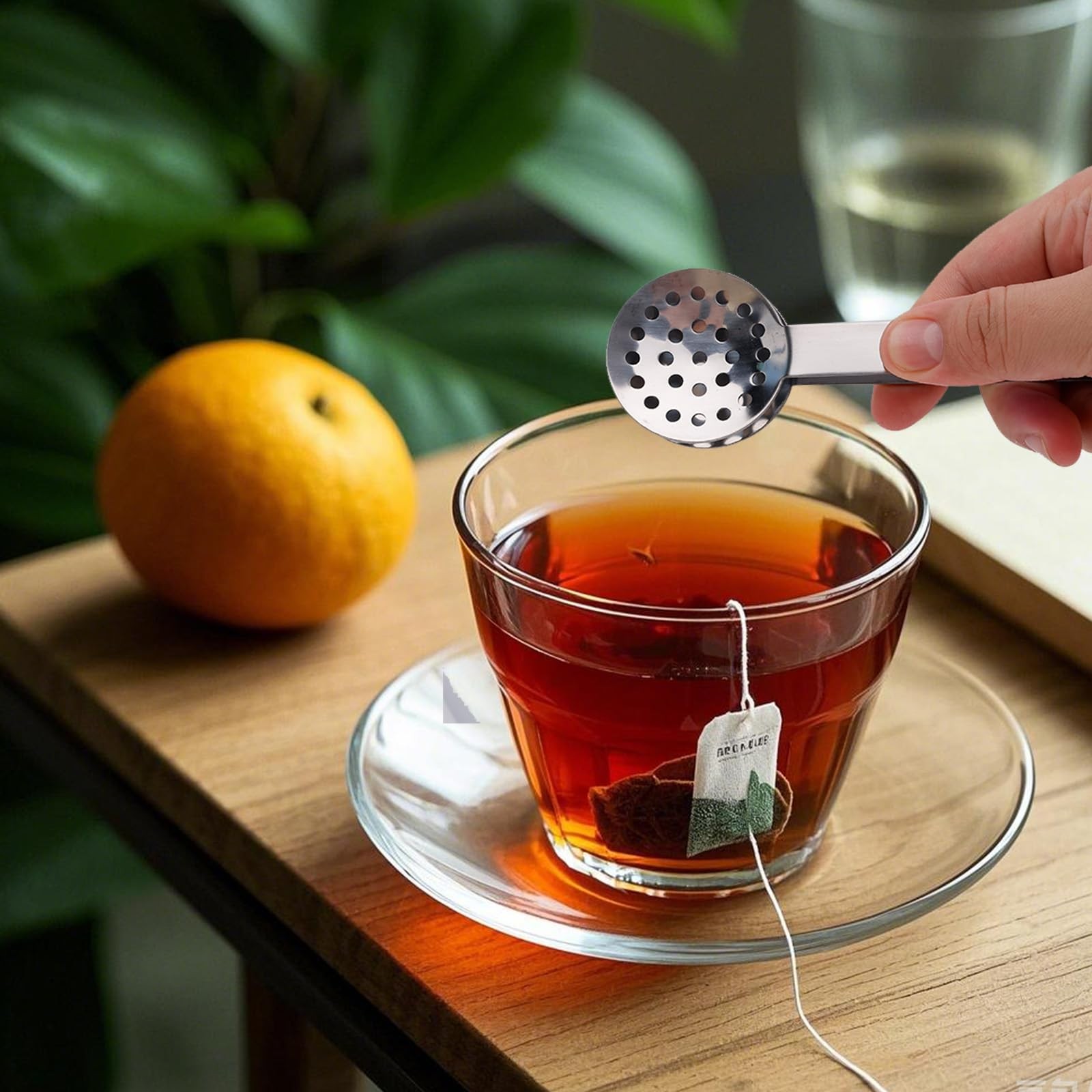 2pcs Stainless Steel Tea Bag Squeezer Tongs, Premium 6.02×1.85in, Silver