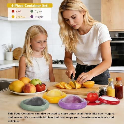 Avocado Saver and Onion Storage 4 Set – Reusable refrigerator avocado storage