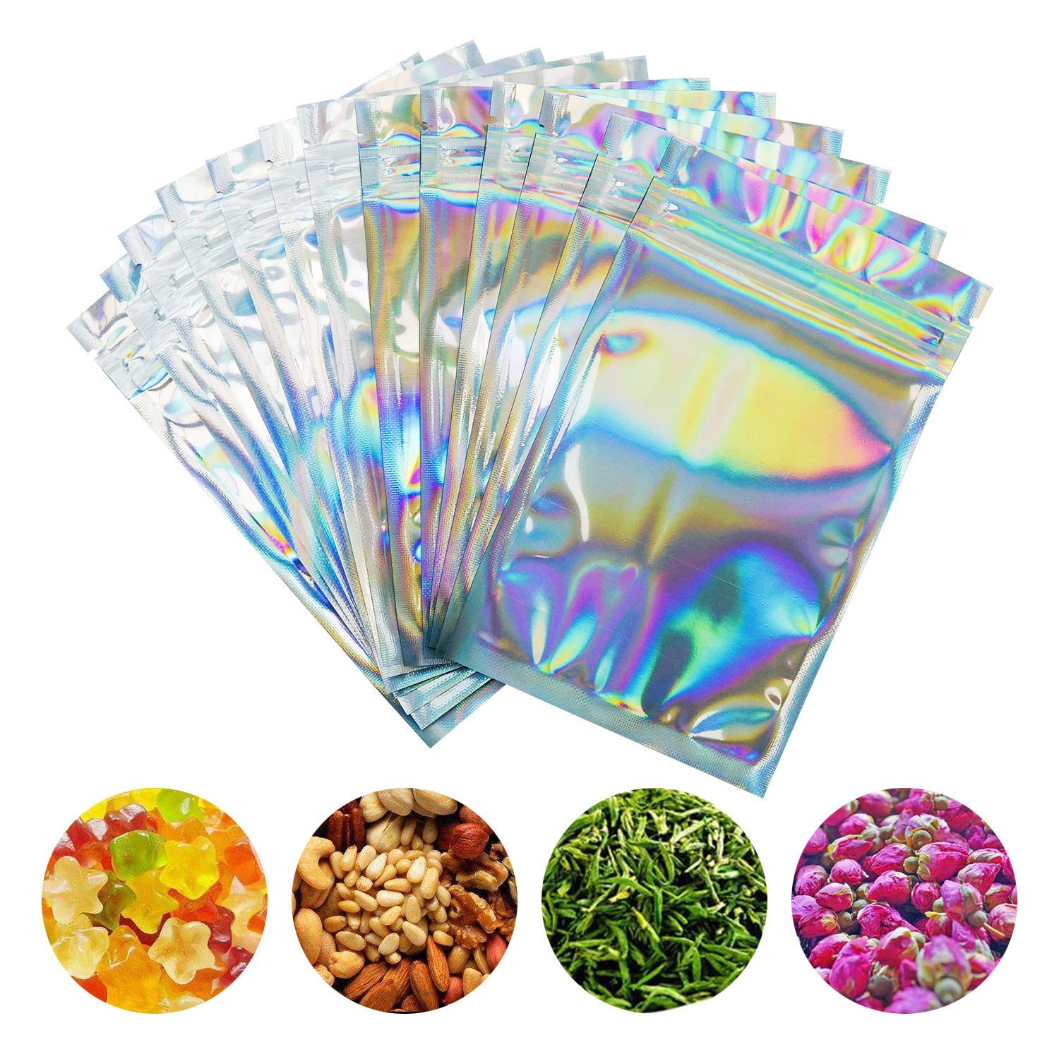 100 Pieces Smell Proof Bags – 3×5 Inches Resealable Mylar Bags Clear Food Can…