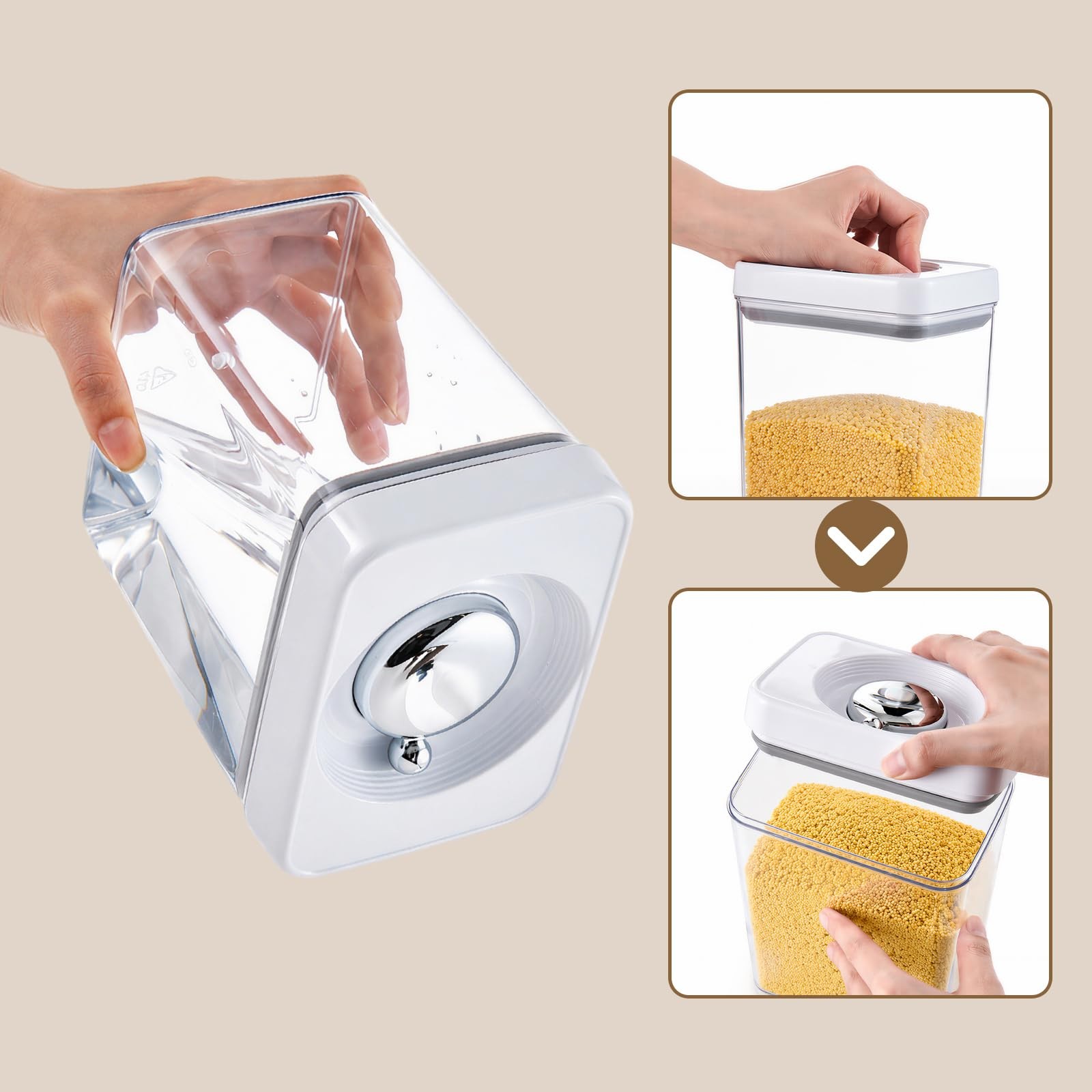 Food Storage Containers with Twist-lock Lids,2.6Qt 2Pcs Airtight Food Storage…