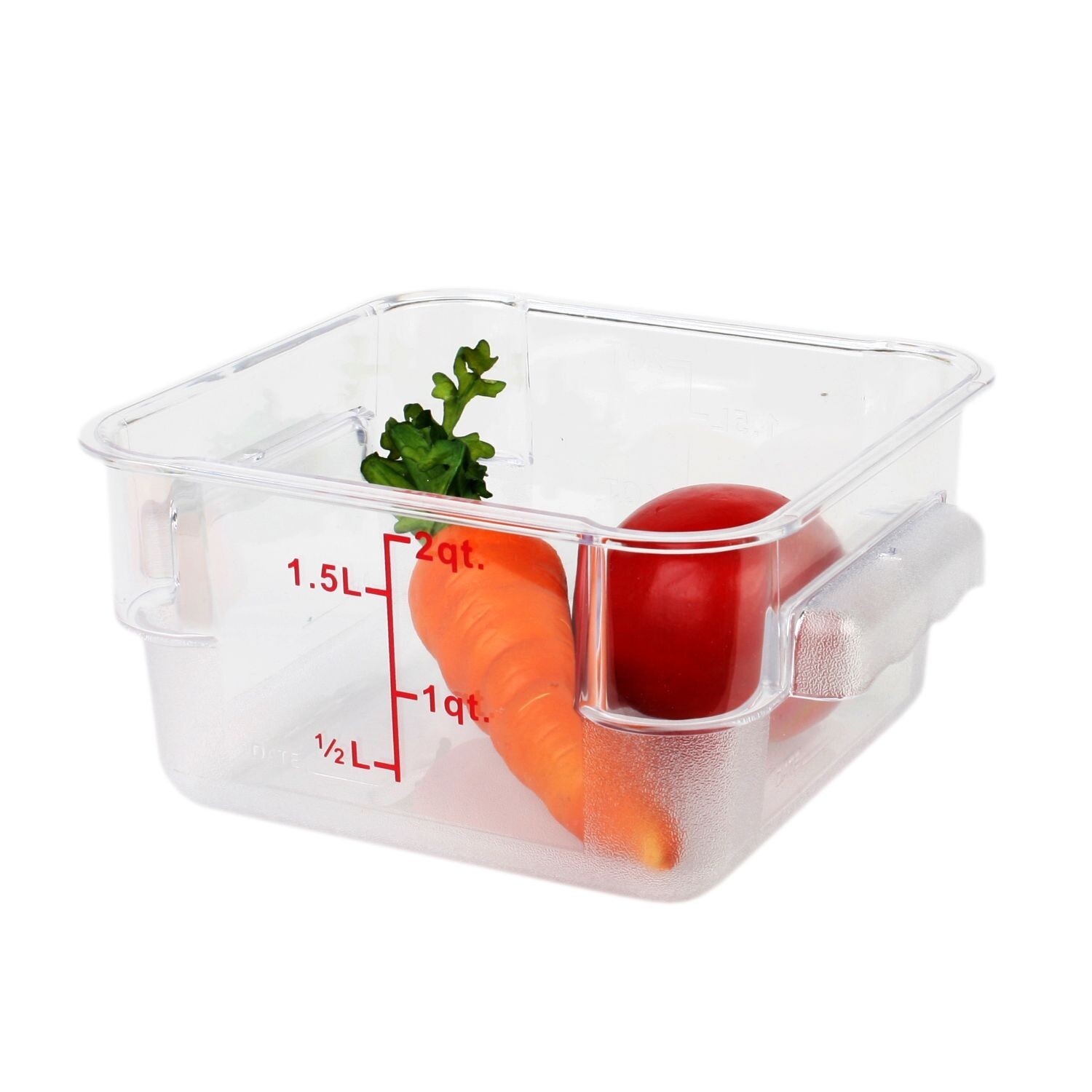 2 Qt Polycarbonate Square Food Storage Containers Clear