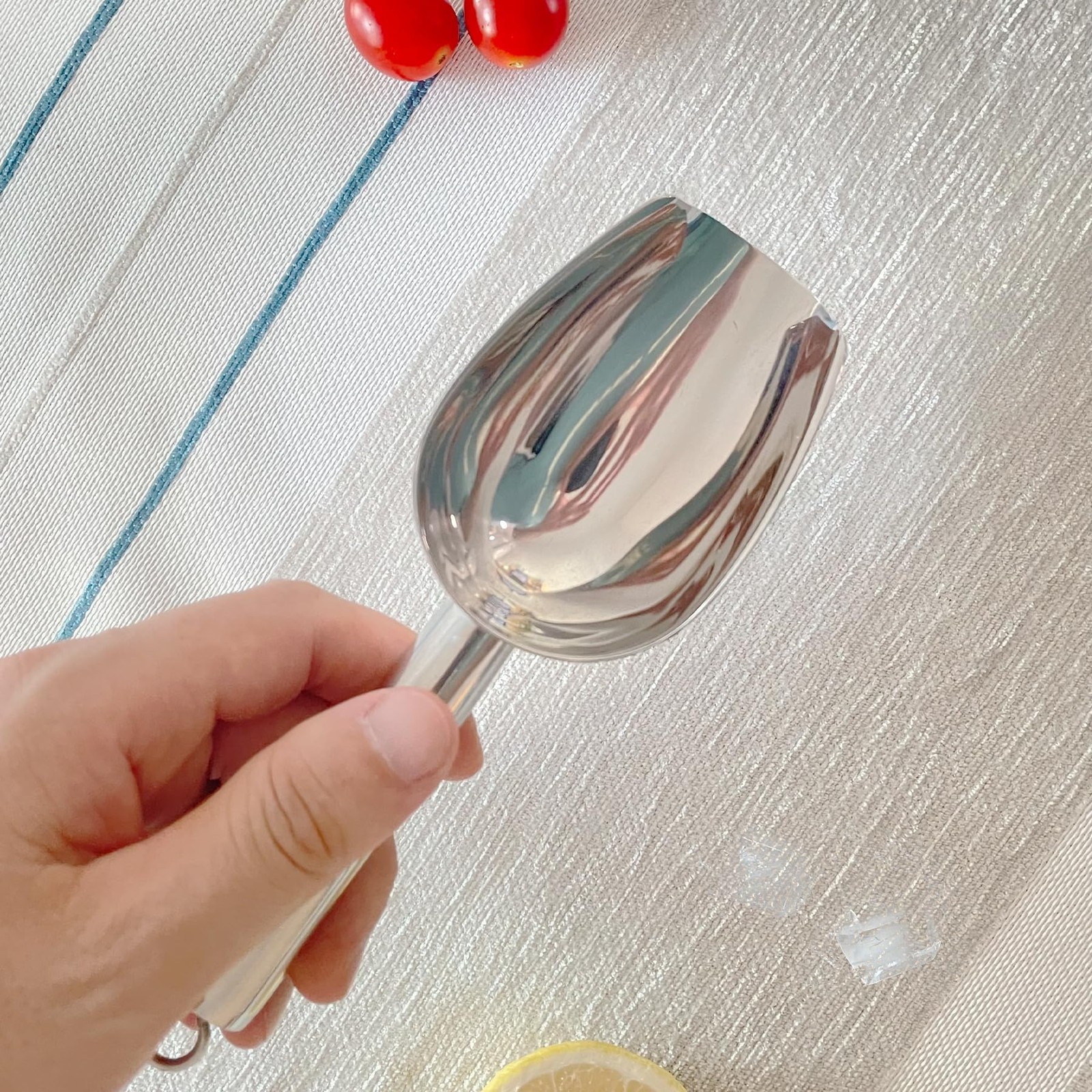 6oz Stainless Steel Ice Scoop for Freezer Ice Machine Ice Bucket Kitchen Bar