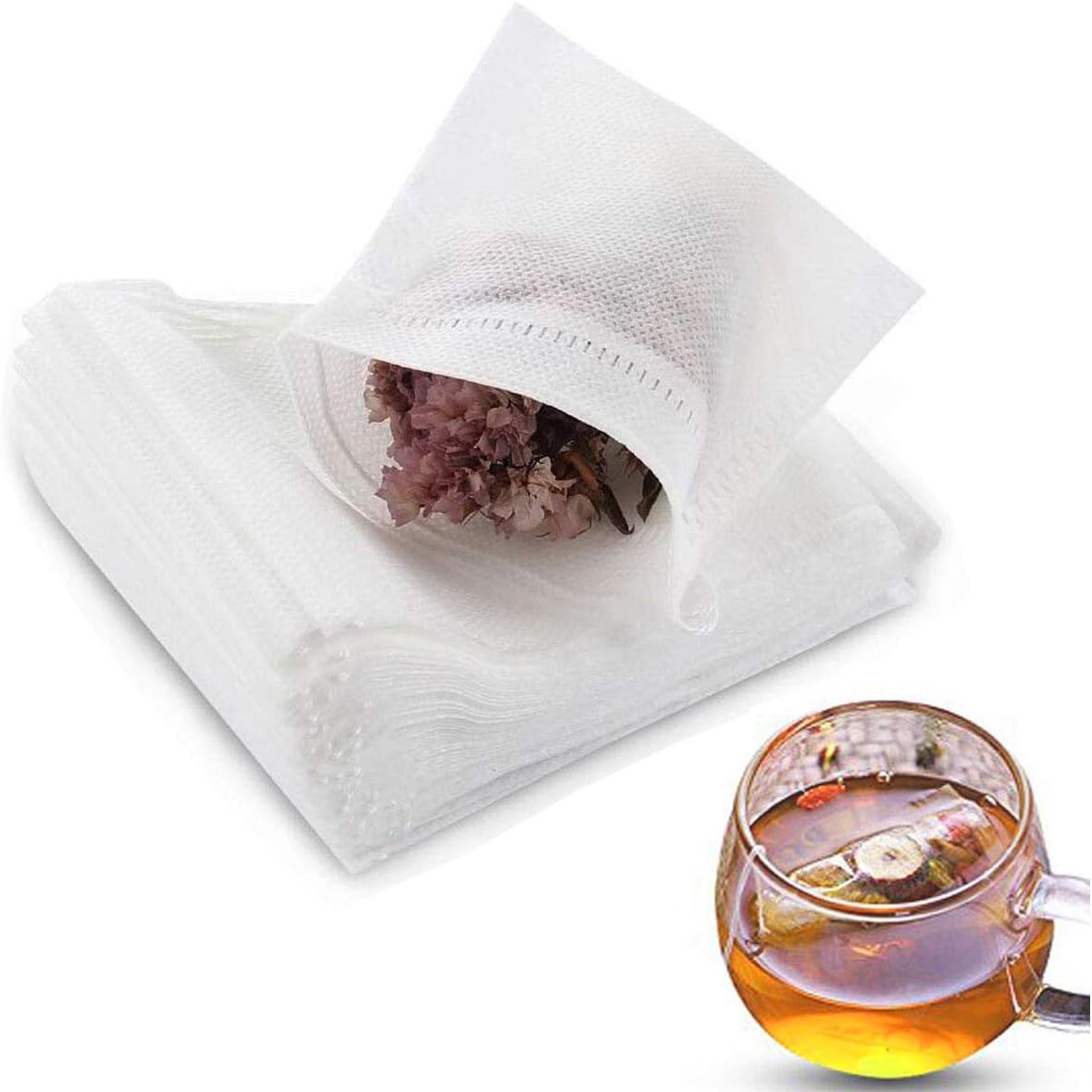 Wesdxc56 400 pcs Tea Filter Bags,Disposable Empty Cotton 400PSC, White