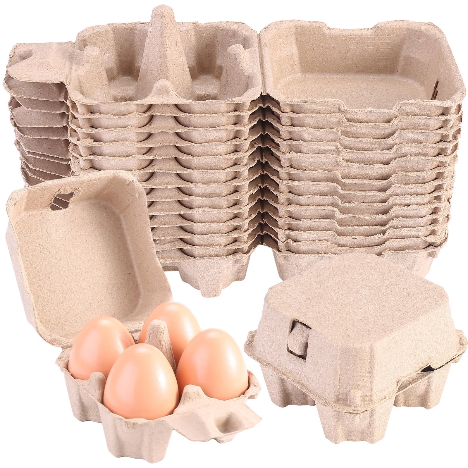 30 Pack Egg Cartons 4 Count, Cheap Bulk Pulp 4 Cell Containers Vintage Easter…