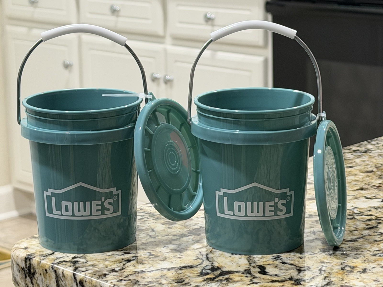 [ 2 PACK ] TEAL Lowes 0.5 Quart BPA-Free Mini Paint Bucket 🪣 With Lid