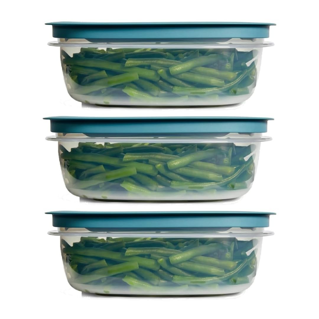 Rubber maid Storage Containers, Easy Find Lids, Teal, 9-cup, Flex & Seal, Lea…