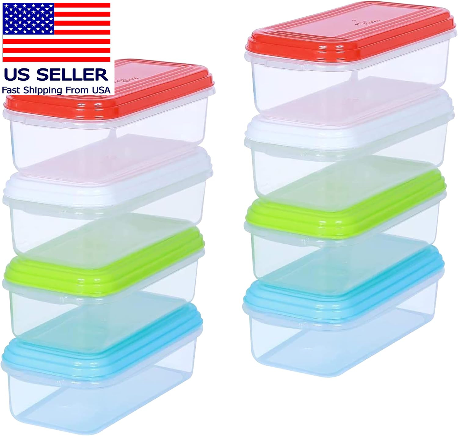 Small Food Storage Containers with Lids 8.5 Fl Oz, 8-Pk – 1 Cup Plastic Reusable