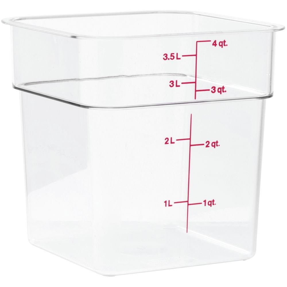 Cambro 4SFSCW135 CamSquare Square Food Storage Container 4 Quart, Clear