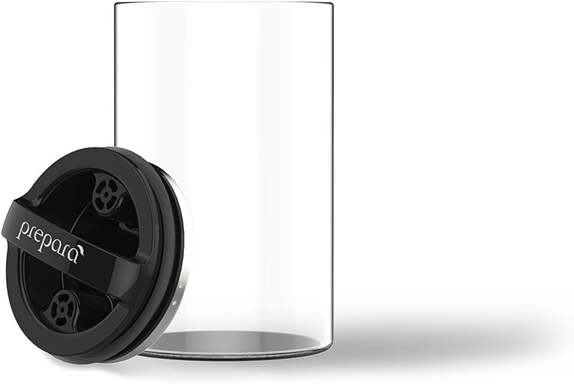 Evak Compact Airtight Glass Storage Canister, Medium (6” x 3.75″, 24oz) –