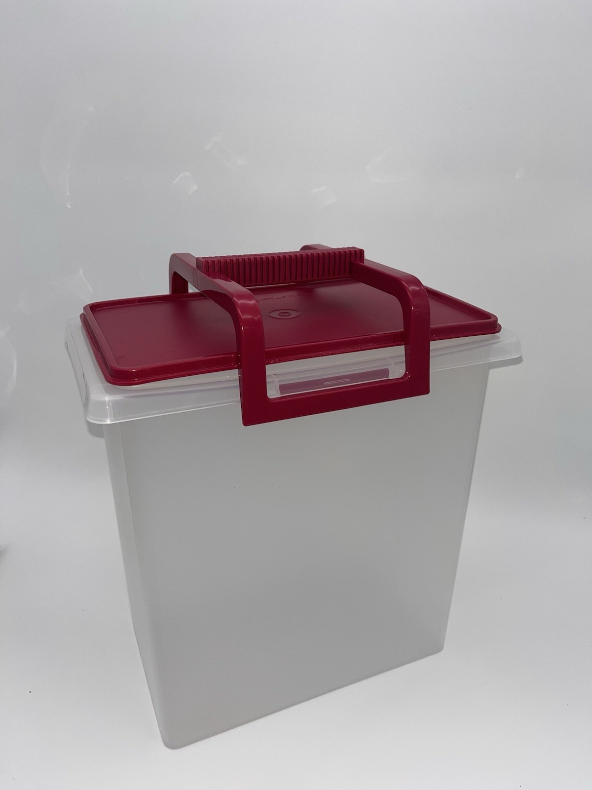 Tupperware 3 Gallon Bulk Food Storage Canister Clear with Red Lid New