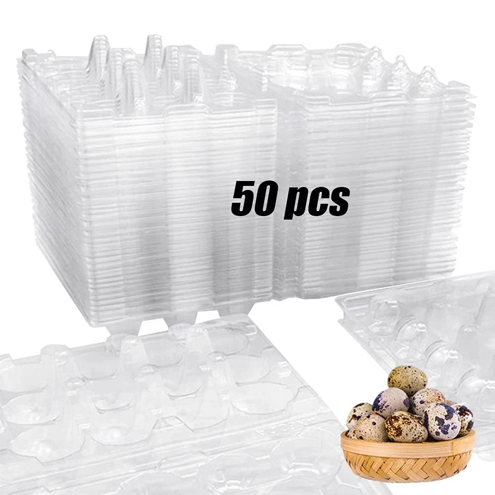 50 Pcs Quail Egg Cartons,12 Grids Small Egg Storage Holders,Quail Eggs Bulk C…