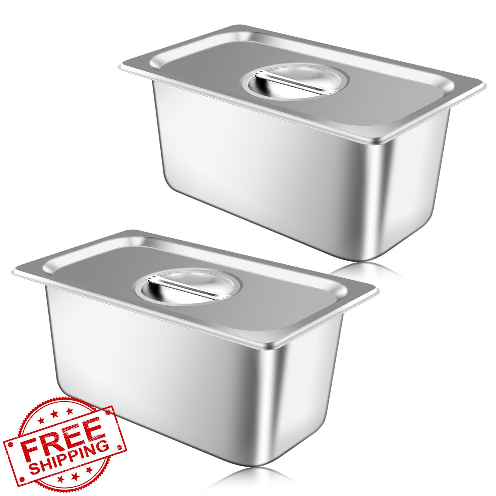 tchrules 1/3 Size x 6″ Deep Hotel Pan 2 Pack Lids