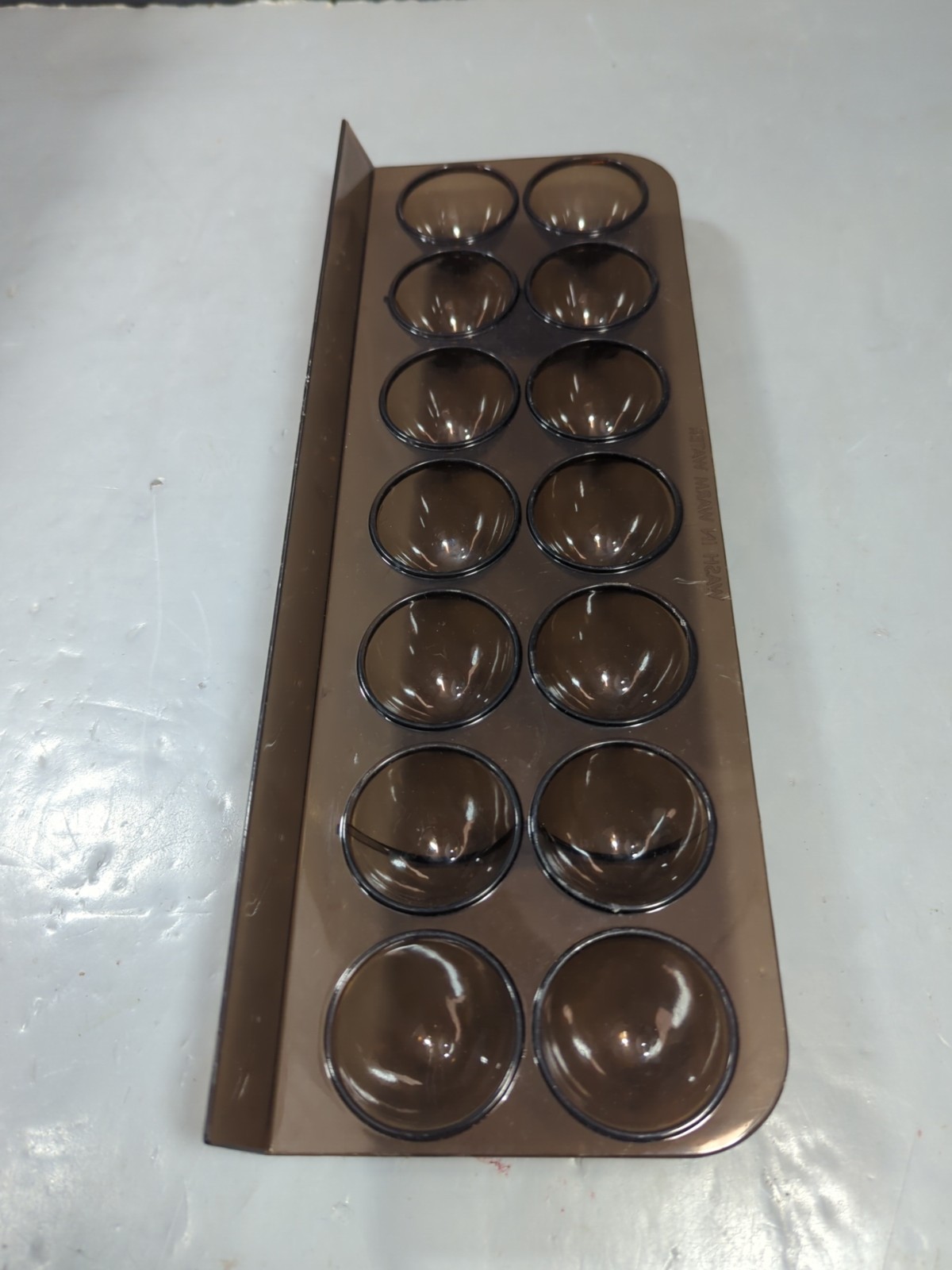 Vintage Plastic Refrigerator 12 Egg Tray Holder Container Brown See Through