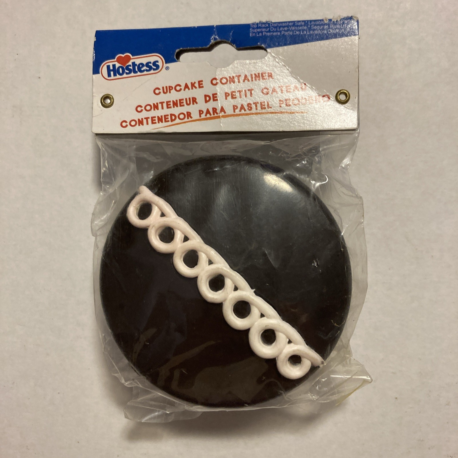 Hostess Cake Cupcake Holder Container Chocolate, White Icing 2001 F1