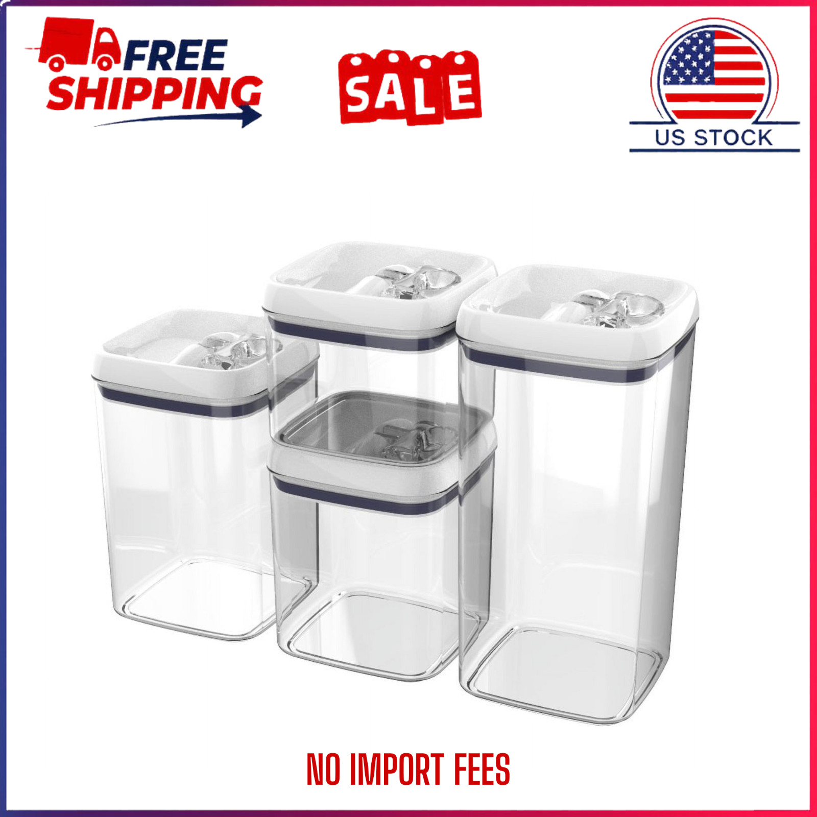 Better Homes & Gardens Flip-Tite 4-Pack Square Food Storage Container Set