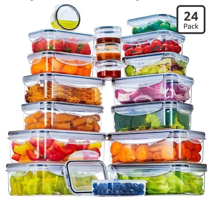 24 Pack Food Storage Containers with Lids, Airtight Leakproof Meal Prep Set