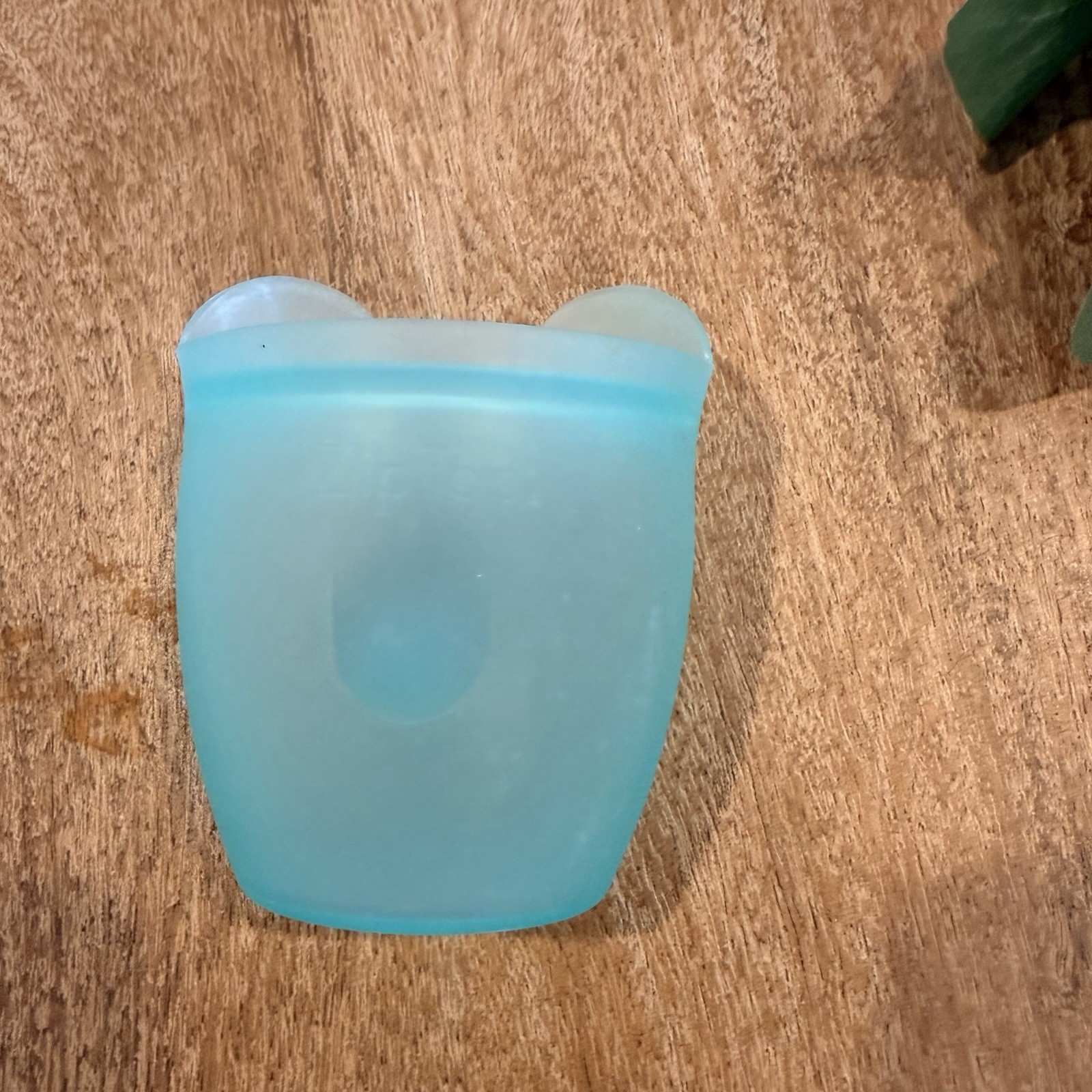 Zip Top Reusable 100% Silicone Baby & Kid Snack Containers – Teal Bear