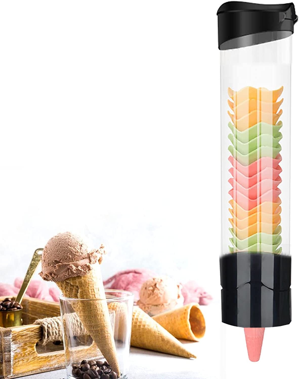 Ice Cream Cone Dispenser Holder Wall Mount Cone Holder Waffle Cone Dispenser …