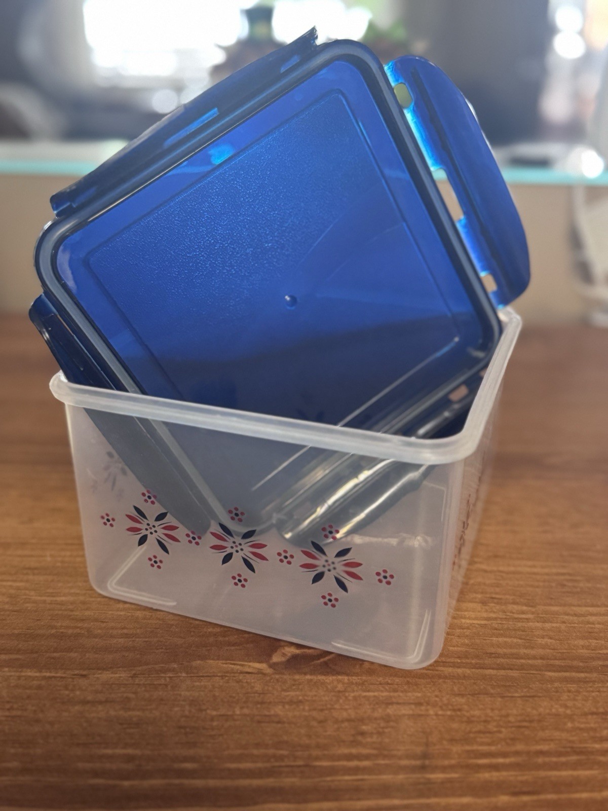 Temp-tations Patriotic Fireworks Square 1.5qt Storage Container & Lid, Plastic
