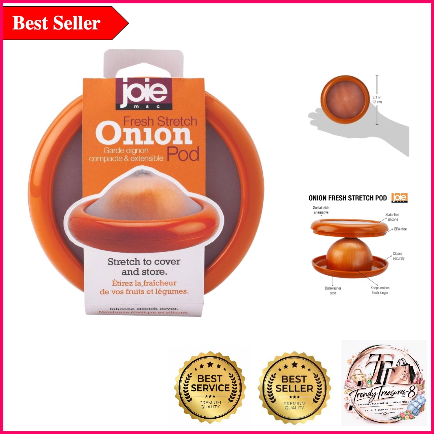 Fresh Stretch Onion Storage Container – Reusable Silicone Food Saver