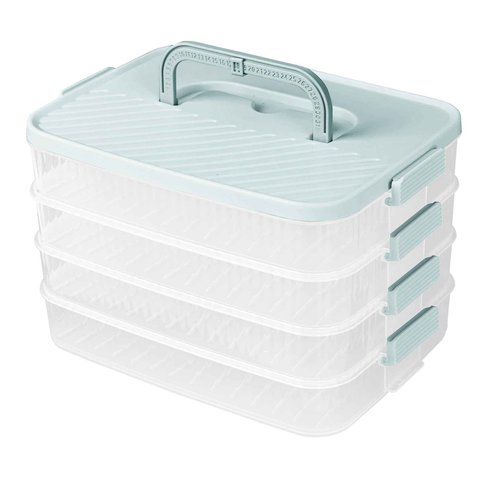 Splotiva 4 Tier Stackable Food Storage Container with White & Mint Green