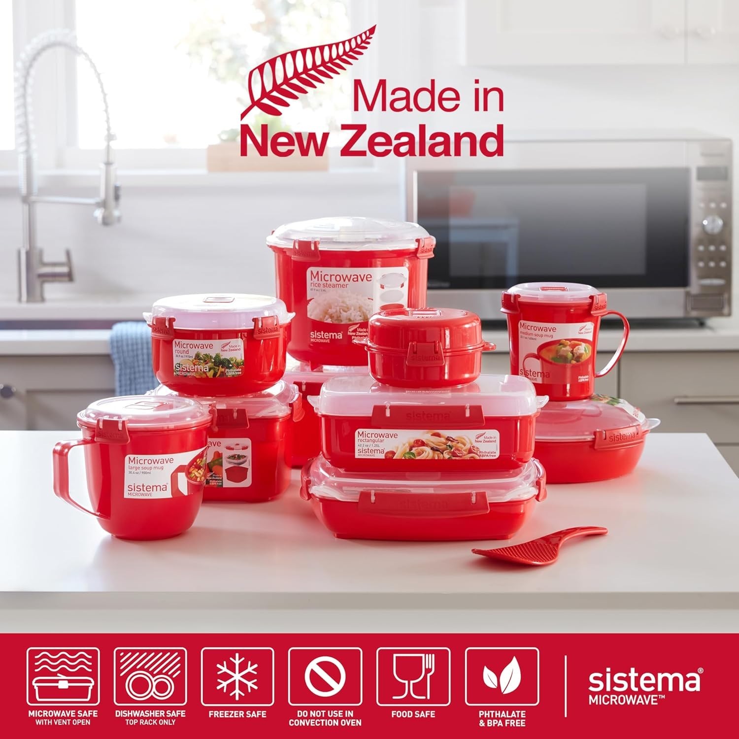 Dishwasher Safe Red Microwave Bowl Set – Steam Vents for Mess-Free Heating