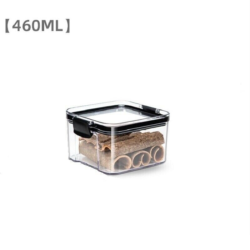 5 Set Food Container Storage Box Transparent Plastic Sealed for Kitchen