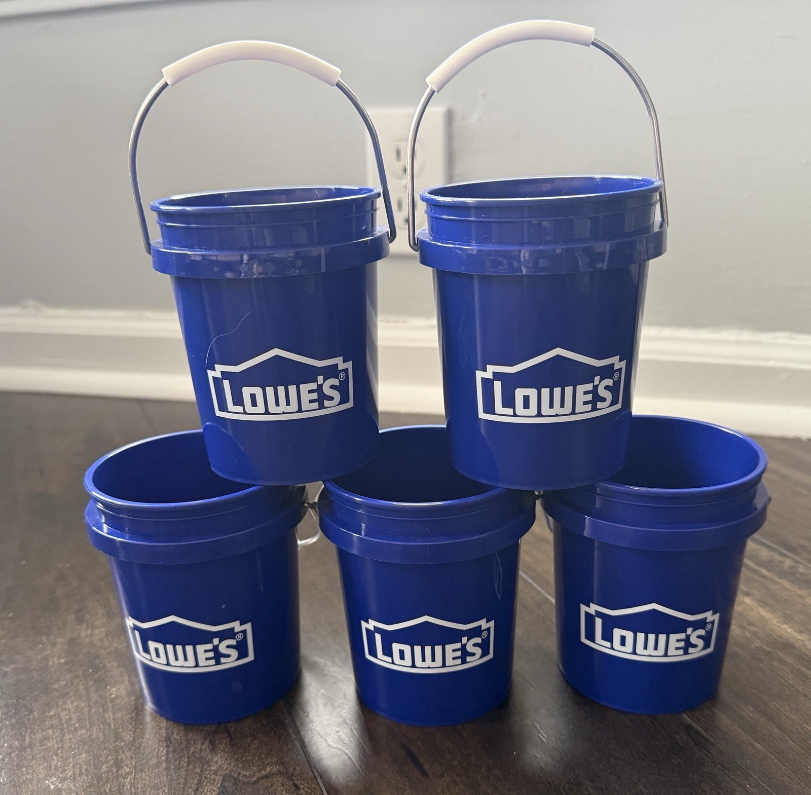 5x Lowes Mini Bucket 0.5 Quart BPA-Free Polypropylene Paint Bucket Succulent Pot