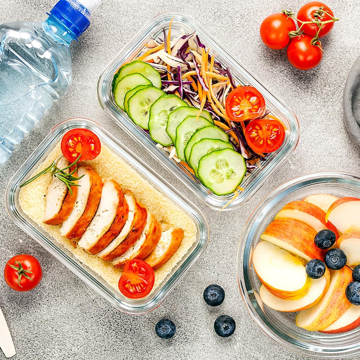 10 Pack Glass Meal Prep Containers Airtight Glass Lunch Containers Stackable