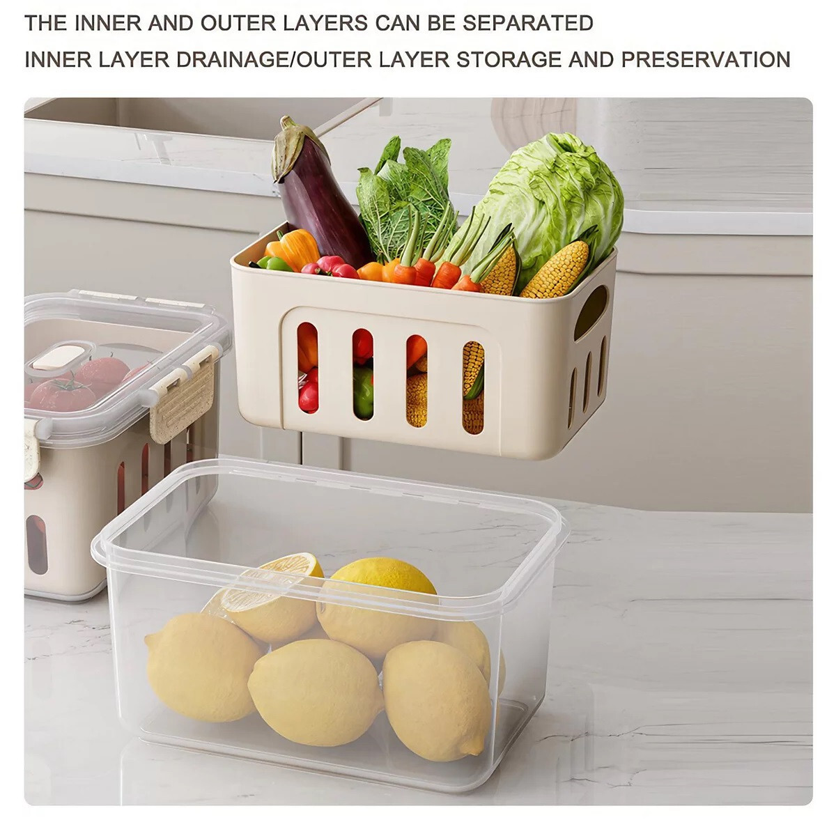 5 PCS Mega Size Food Storage Container Set BPA Free Stackable Kitchen GREEN