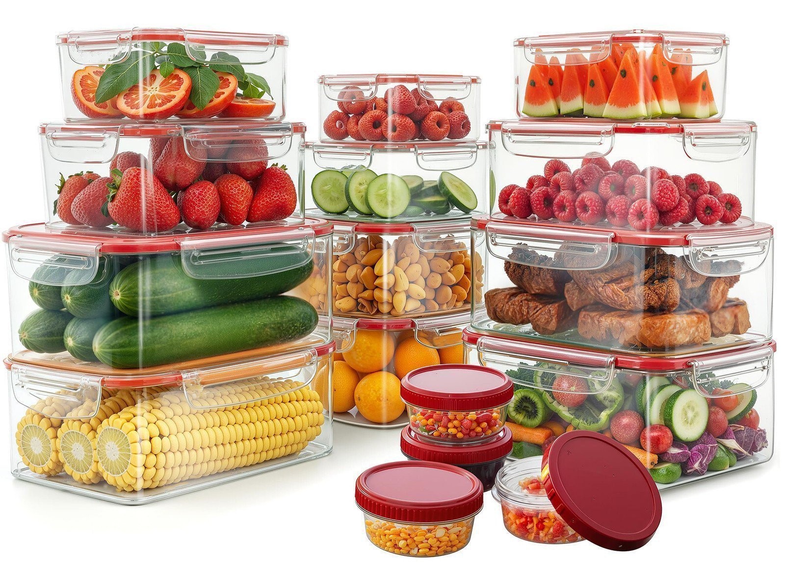 Utopia Kitchen Plastic Food Containers – Food Storage Containers with…