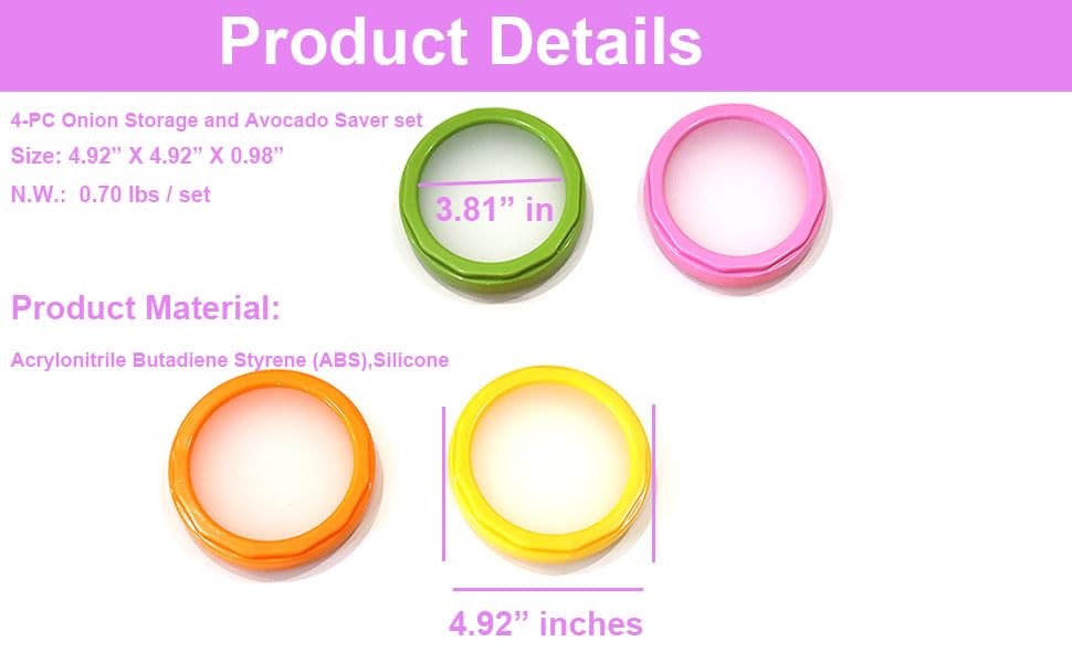 Silicone Fruit Storage Saver Set 4 Onion Avocado Tomato Garlic Fridge Containers