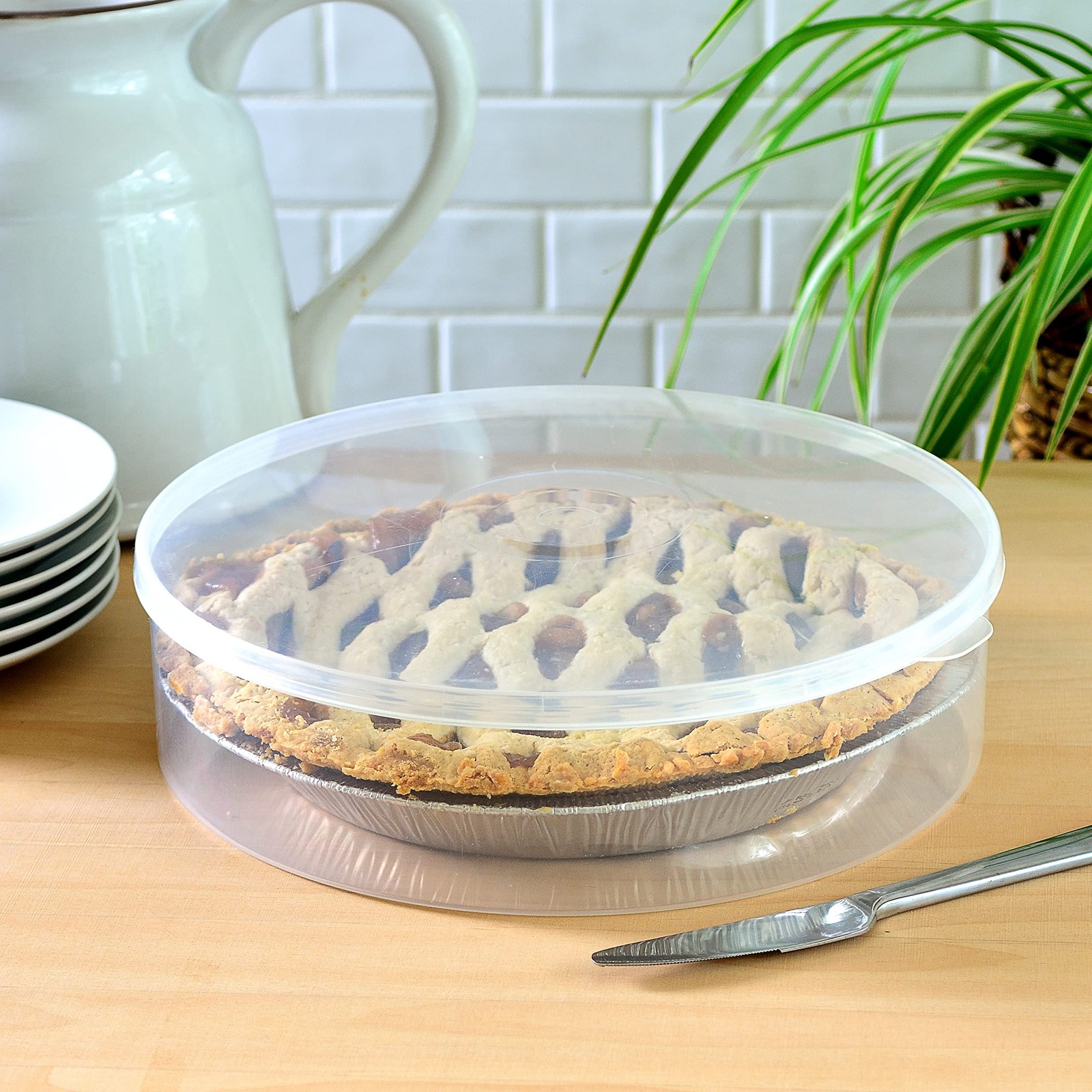 Youngever Plastic Pie Container, 11 Inch, 11 inch Diameter x 3 H, Clear