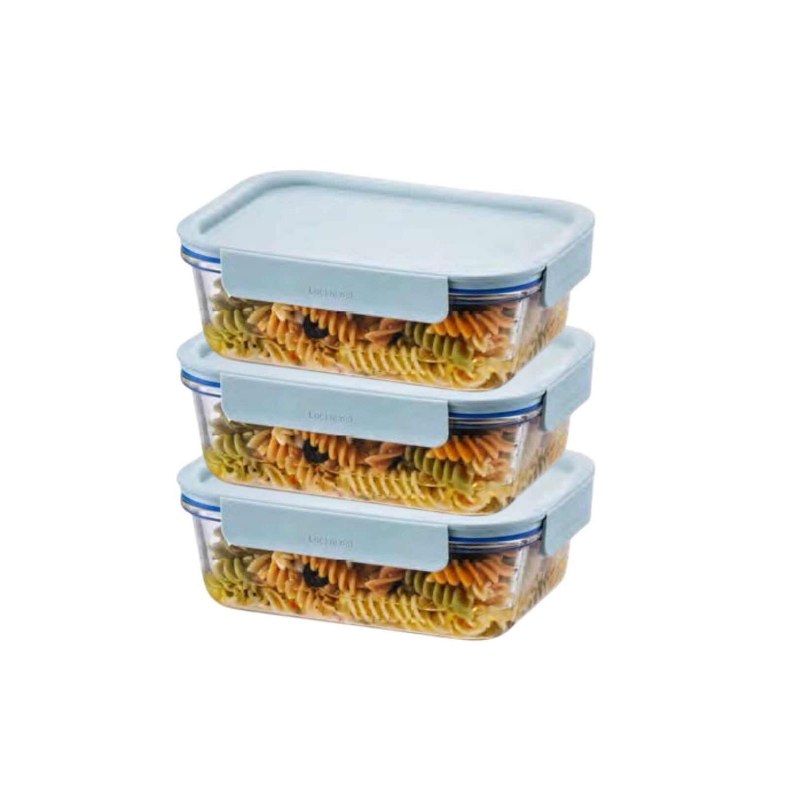 LocknLock LNG445S3M The Clear 6 set (3 containers & 3 Lids), 1L, Mint
